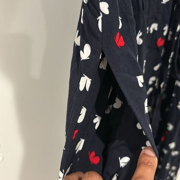 Mango Navy Blue Butterfly Maxi Dress Size 6 - Picture 8 of 12